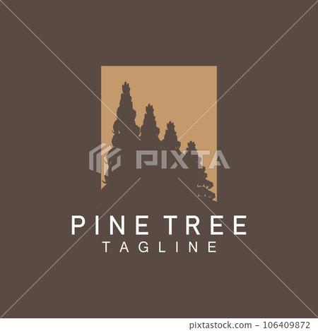 Pine Tree Logo, Vector Design Illustration Template Evergreen Tree Vintage Silhouette Forest Pine Tree Logo, Vector Design Illustration Template Evergreen Tree Vintage Silhouette Forest 106409872