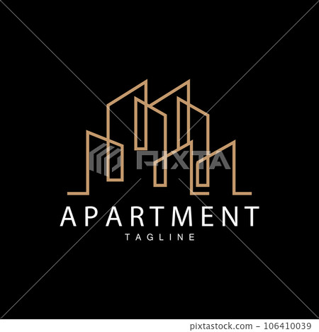 Apartment Building Logo, Modern Design Style Line Vector Symbol Illustration Template 106410039