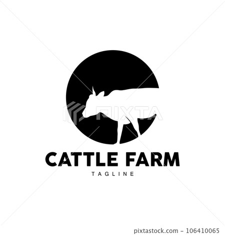 Cow Logo, Cattle Farm Vector, Silhouette Simple Minimalist Design Illustration, Symbol Template Cow Logo, Cattle Farm Vector, Silhouette Simple Minimalist Design Illustration, Symbol Template 106410065