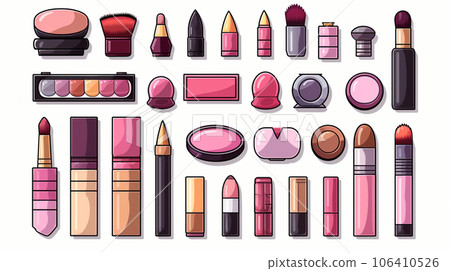 Illustration of colorful cosmetics: preference sheet Illustration of colorful cosmetics: preference sheet 106410526