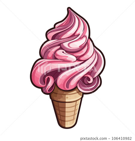 Ice cream hand-drawn comic illustration. Ice cream. Vector doodle style cartoon illustration 106410982