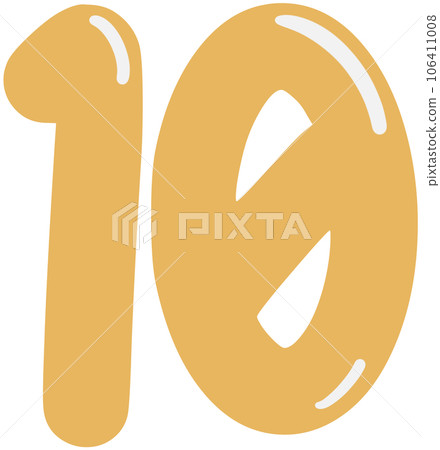 10 (Ten) is Arabic Number with yellow color jelly style 10 (Ten) is Arabic Number with yellow color jelly style 106411008