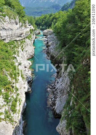 View from Napoleon Bridge, Kobarid, Slovenia 106411090