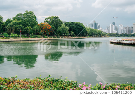 Benchakitti Forest Park lake view in Bangkok, Thailand 106411200