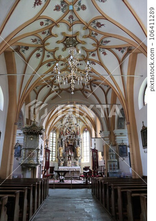 Inside the church in Kranjska Gora, Slovenia 106411289