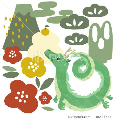 Japanese and dragon green 106411547