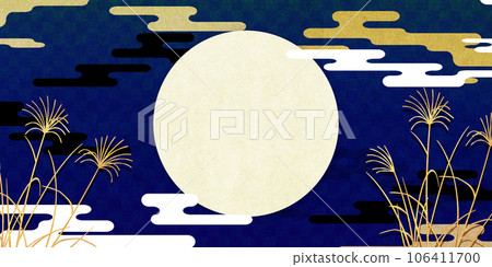 Moon viewing 15th night autumn Japanese style background 106411700