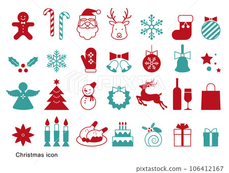 Christmas illustration material set icon vector white background 106412167