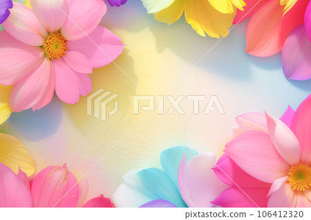 背景圖像與彩色花瓣邊框 AI 圖像 106412320