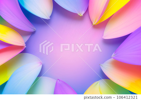 背景圖像與彩色花瓣邊框 AI 圖像 106412321