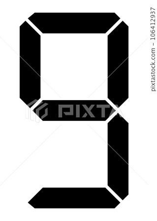 數字9（黑色）-插圖素材 [106412937] - PIXTA圖庫