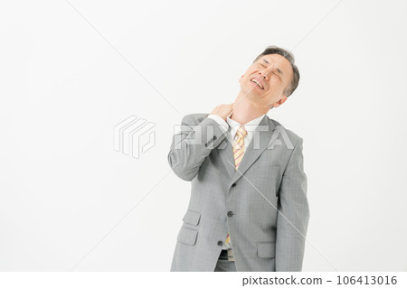 Businessman stiff shoulder massage 106413016
