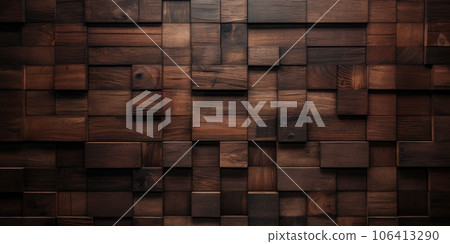 Wood background. Modern wooden facing background. Dark wooden banner. Rustic three-dimensional wood texture Wood background. Modern wooden facing background. Dark wooden banner. Rustic three-dimensional wood texture 106413290