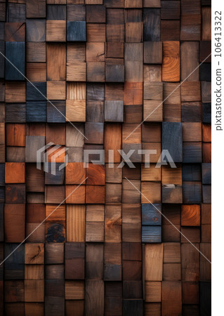 Wood background. Modern wooden facing background. Dark wooden banner. Rustic three-dimensional wood texture Wood background. Modern wooden facing background. Dark wooden banner. Rustic three-dimensional wood texture 106413322