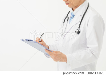 Medical doctor interview medical record hand 106413465