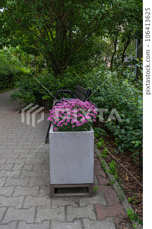 Road Flower Pot, Street Bed, Modern City Floristry, Urban Flowerbeds Design, City Flowers Landscaping 106413625