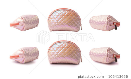 Cosmetic Bag, Pink Makeup Case, Cosmetics Pouch, Fashionable Clutch, Closed Female Purse 106413636