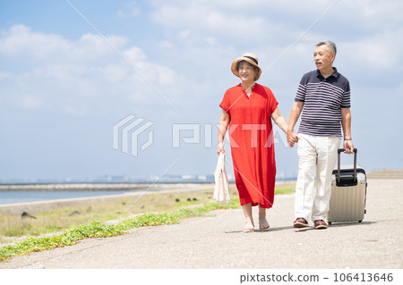 Senior couple enjoying a trip 106413646