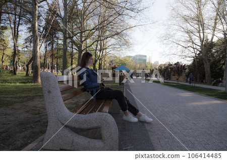 Portrait of a beautiful girl with a book. Portrait of a beautiful girl with a book. 106414485