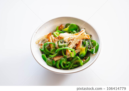 Green Pepper and Chikuwa Salt Kinpira Green Pepper and Chikuwa Salt Kinpira 106414779