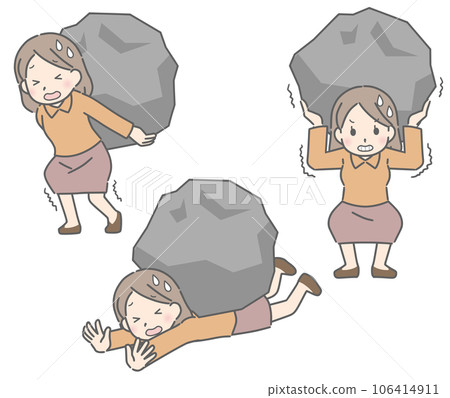 A young woman suffering from rocks (plain clothes) 106414911