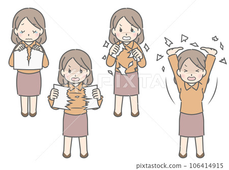 Young woman tearing paper (plain clothes) Young woman tearing paper (plain clothes) 106414915