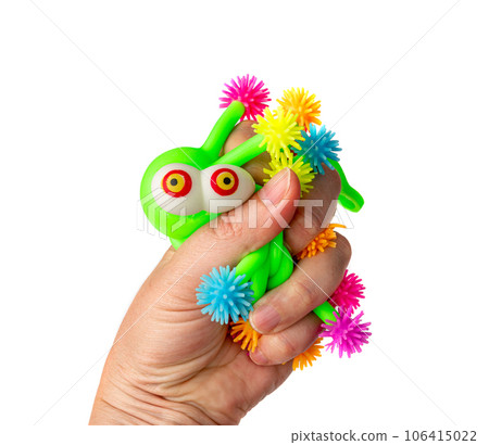 Bright Colored Toy, Colorful Squeeze Antistress Toys, Soft Squishy Spider on Elastic Band, Color Plastic Puffer Balls 106415022