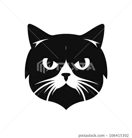 Cat Silhouette Icon Isolated, Animal Black, Pet Symbol on White Background 106415302