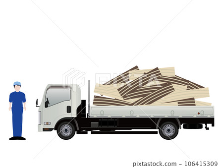 truck and scrap wood truck and scrap wood 106415309