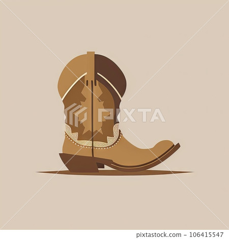 Traditional Cowboy Boot Flat Icon, Wild West Leather Footwear, Cool Ranchers Footwear, Cowboy Boots Traditional Cowboy Boot Flat Icon, Wild West Leather Footwear, Cool Ranchers Footwear, Cowboy Boots 106415547