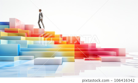 Image of a person jumping high in virtual space 106416342