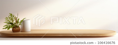 Scene stage decoration for promotion sale or advertising of beauty and spa products and cosmetics. 3d empty minimalistic wooden product display podium Scene stage decoration for promotion sale or advertising of beauty and spa products and cosmetics. 3d empty minimalistic wooden product display podium 106416676