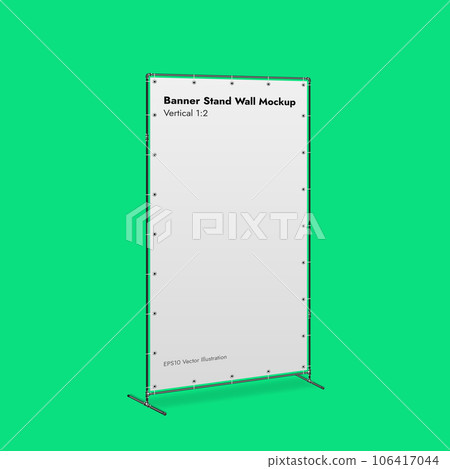 Banner Stand Wall on Green Background Vector Illustration. Banner Stand Wall on Green Background Vector Illustration. 106417044