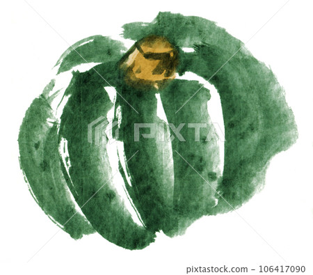 彩色水墨畫南瓜 彩色水墨畫南瓜 106417090