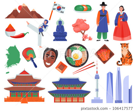 South Korea Icon Set 106417577