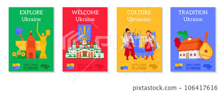 Ukraine Flat Poster Set 106417616