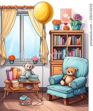 Cute bright little girl's room 106418226