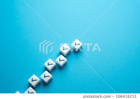 Completing points and moving forward. Fulfillment of clauses conditions in the roadmap agreement contract. Series of correct decisions. Fulfill all requirements. Step by step confirmation. 106418251