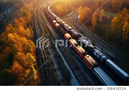 Global business of Container Cargo freight train. 106418524