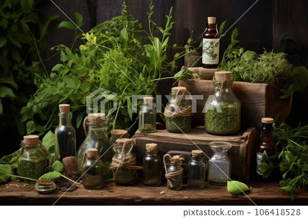 Herbs and tinctures for the healing and restoration of the body. 106418528
