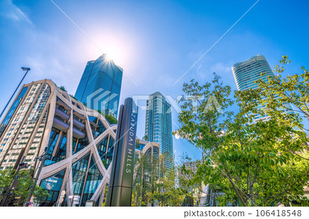 日本東京城市景觀，俯瞰麻布台山，綠樹成蔭的新風景區 106418548