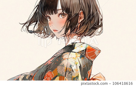 Profile of a girl wearing a kimono AI-generated image Profile of a girl wearing a kimono AI-generated image 106418616
