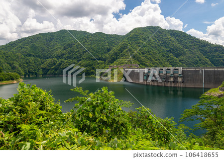 夏日的天空、厚井水壩和龍姬湖 106418655