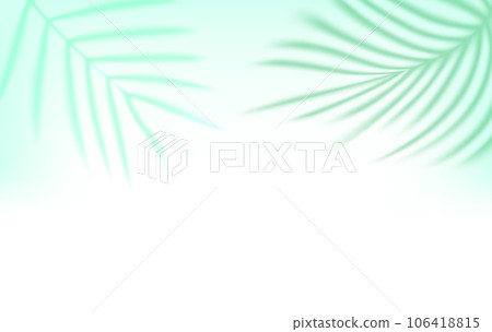 Bright wall with green shadows of palm leaves. 3d vector illustration 106418815