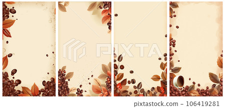 Stories templates with watercolor assorted coffee backgrounds Stories templates with watercolor assorted coffee backgrounds 106419281