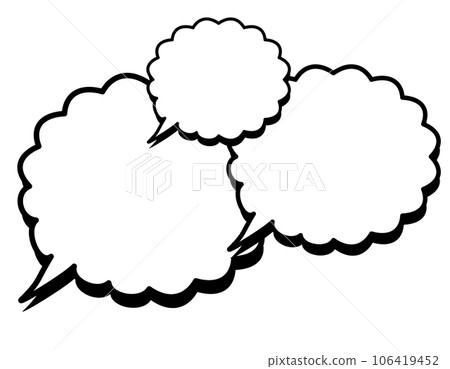 Multiple fluffy speech bubbles that can be used for flyers/black 106419452
