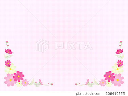 Colorful cosmos frame (pink check) Colorful cosmos frame (pink check) 106419555