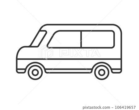 Line drawing illustration of a wagon car Line drawing illustration of a wagon car 106419657