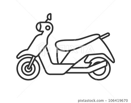 輕便摩托車的線條畫插圖 輕便摩托車的線條畫插圖 106419670