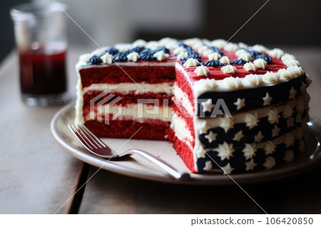 American vanilla sweet cupcake on dark background. 106420850